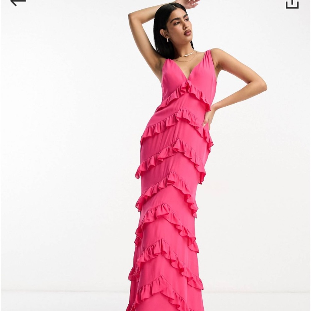 Pretty Lavish ruffle maxi dress in pink